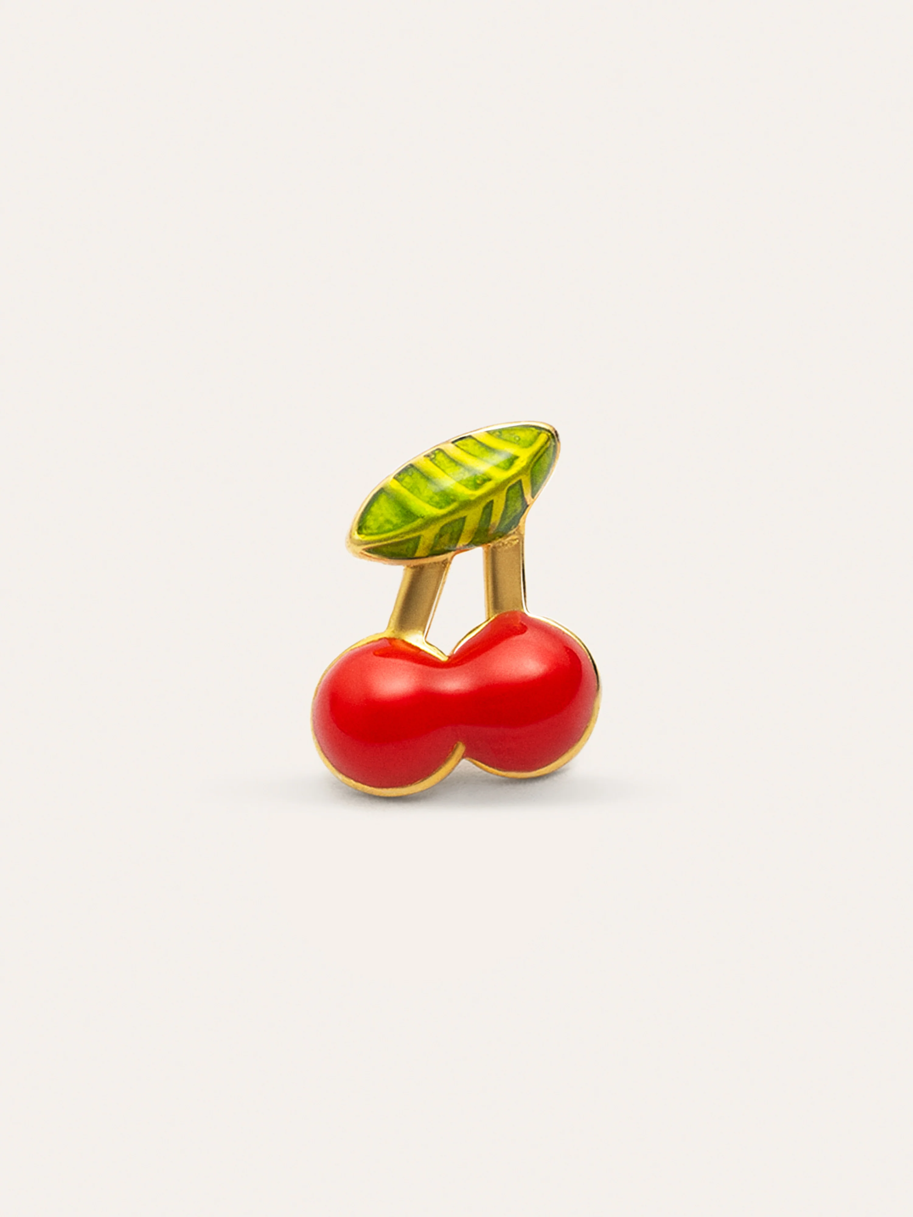 Pendiente Suelto Mini Cereza Plata Baño Oro