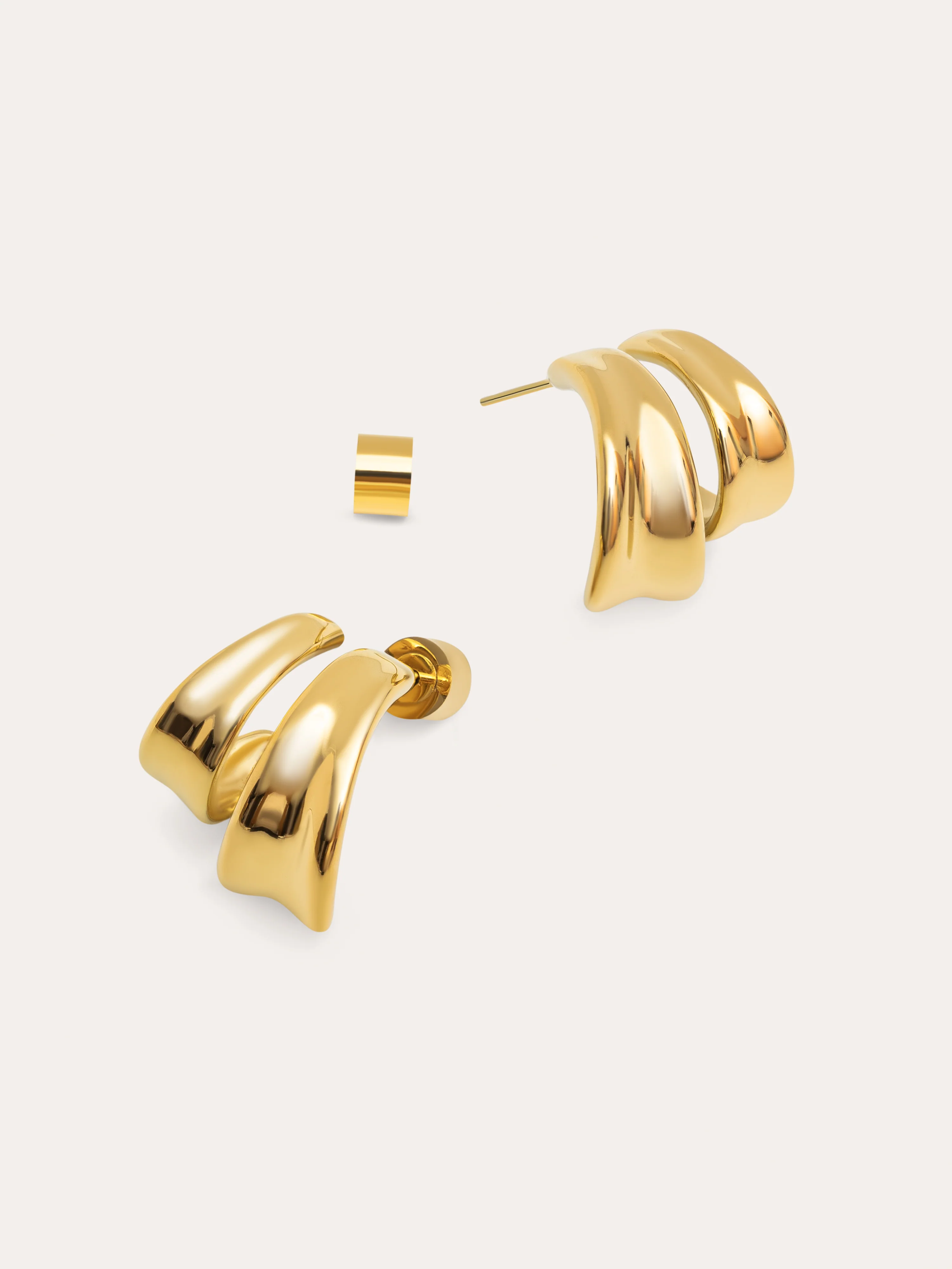 Pendientes Aro Aire Acero Baño Oro - Image 3