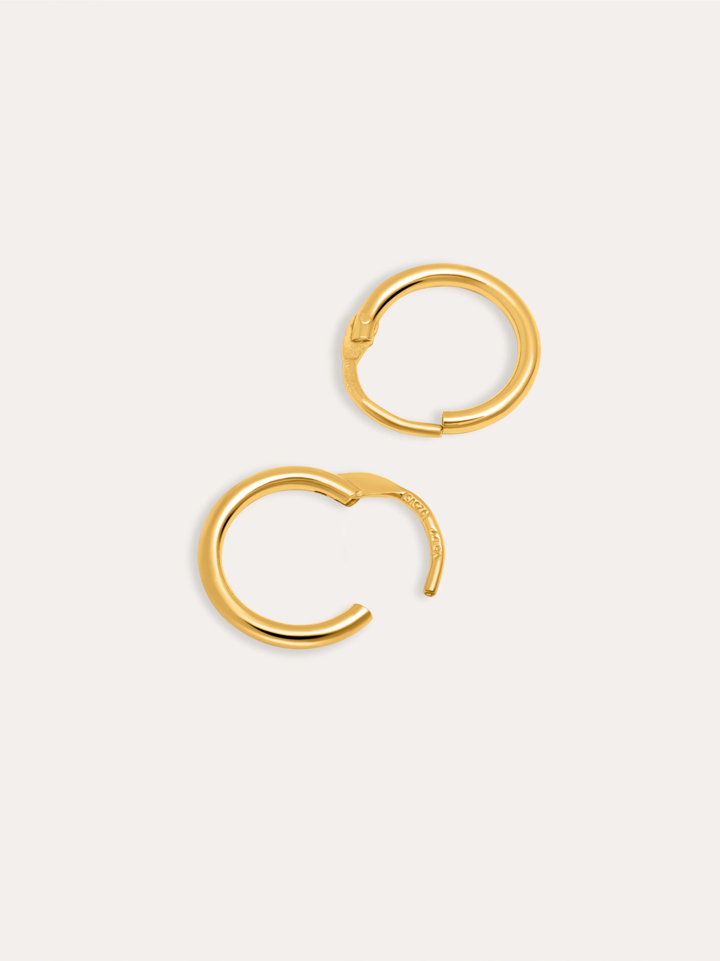Pendientes Aro Ana XS Plata Baño Oro - Image 3