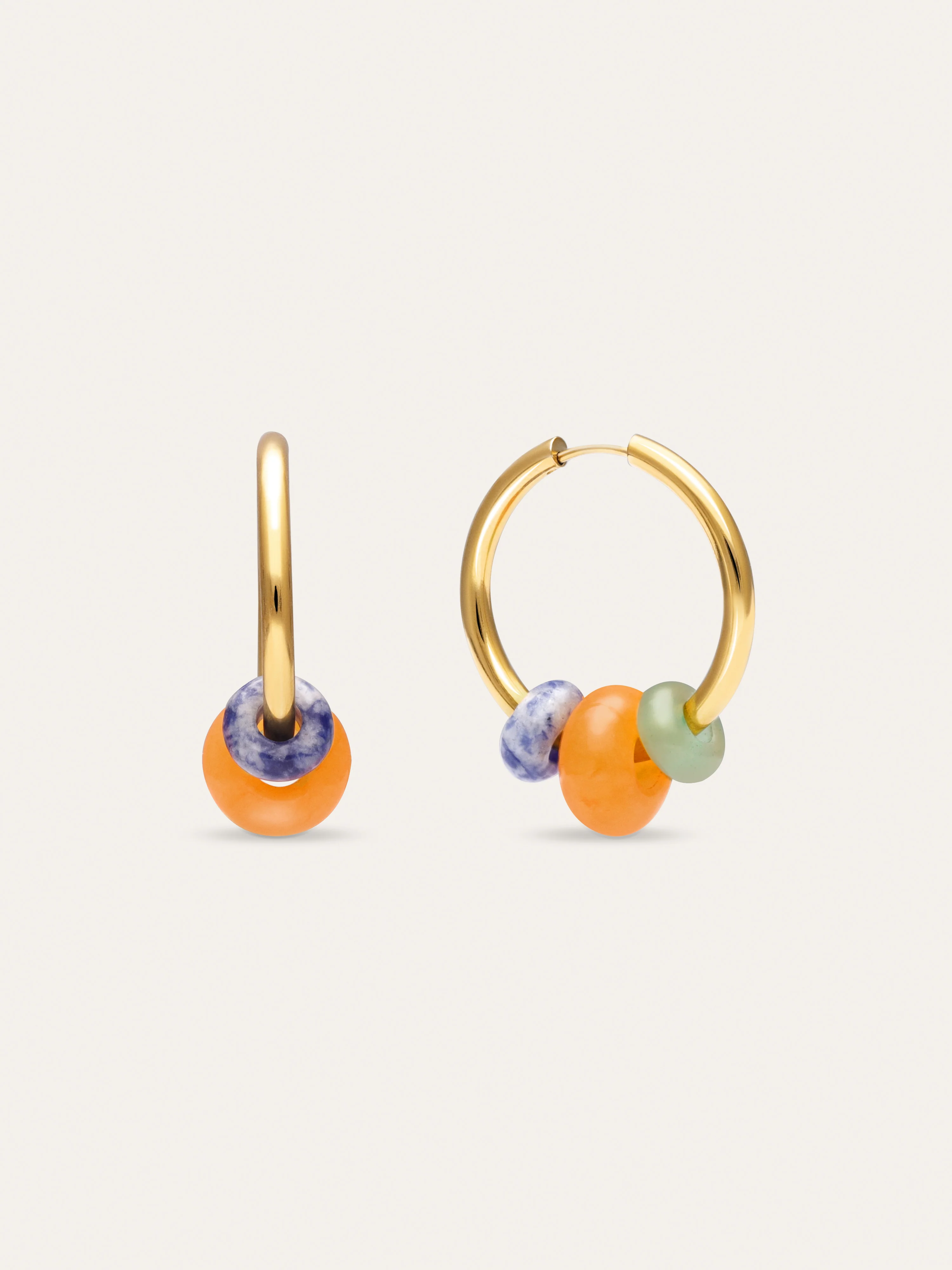 Pendientes Aro Carmen True Bomb Colors Acero Baño Oro