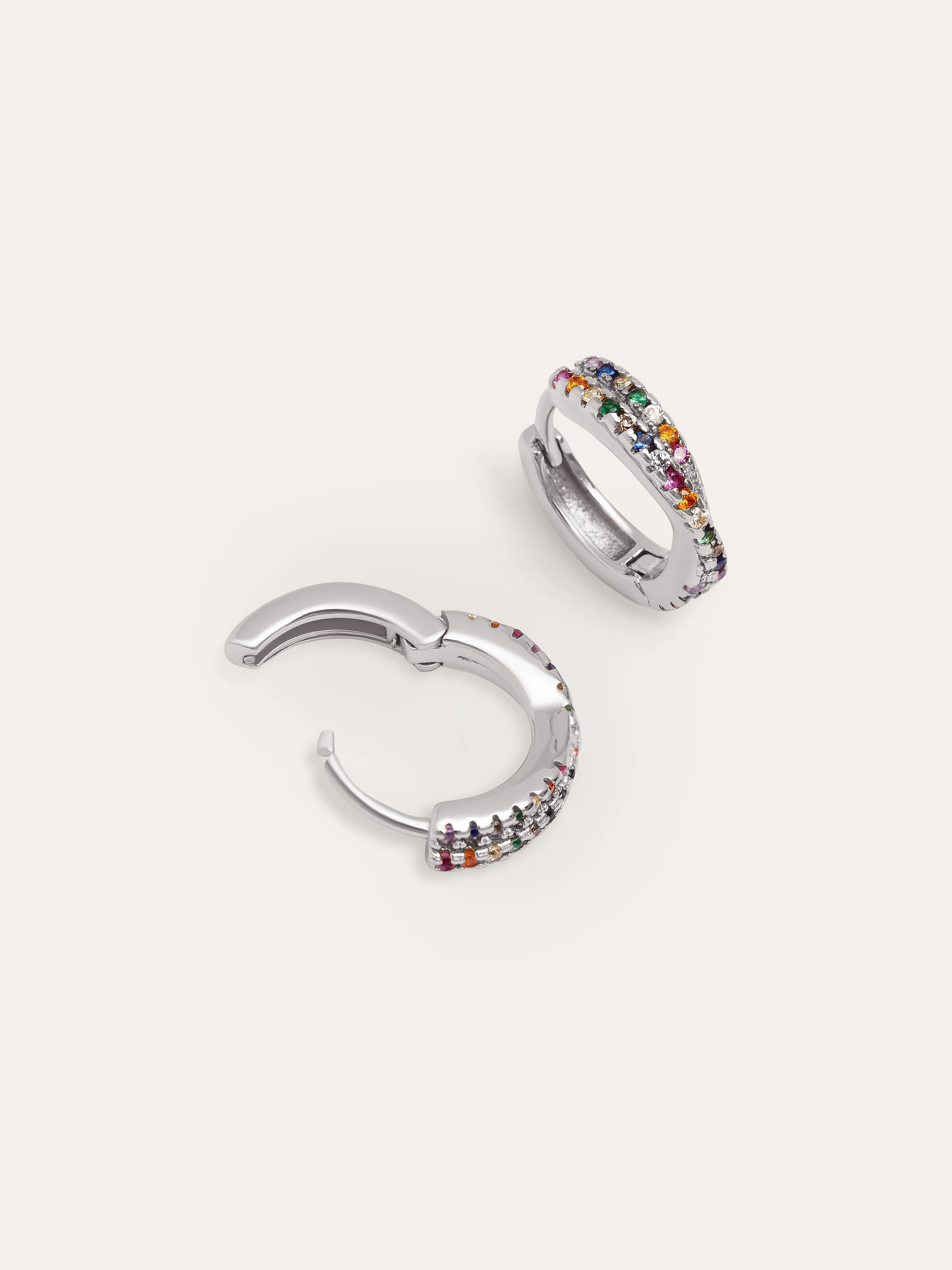 Pendientes Aro Cross Colors Plata - Image 3