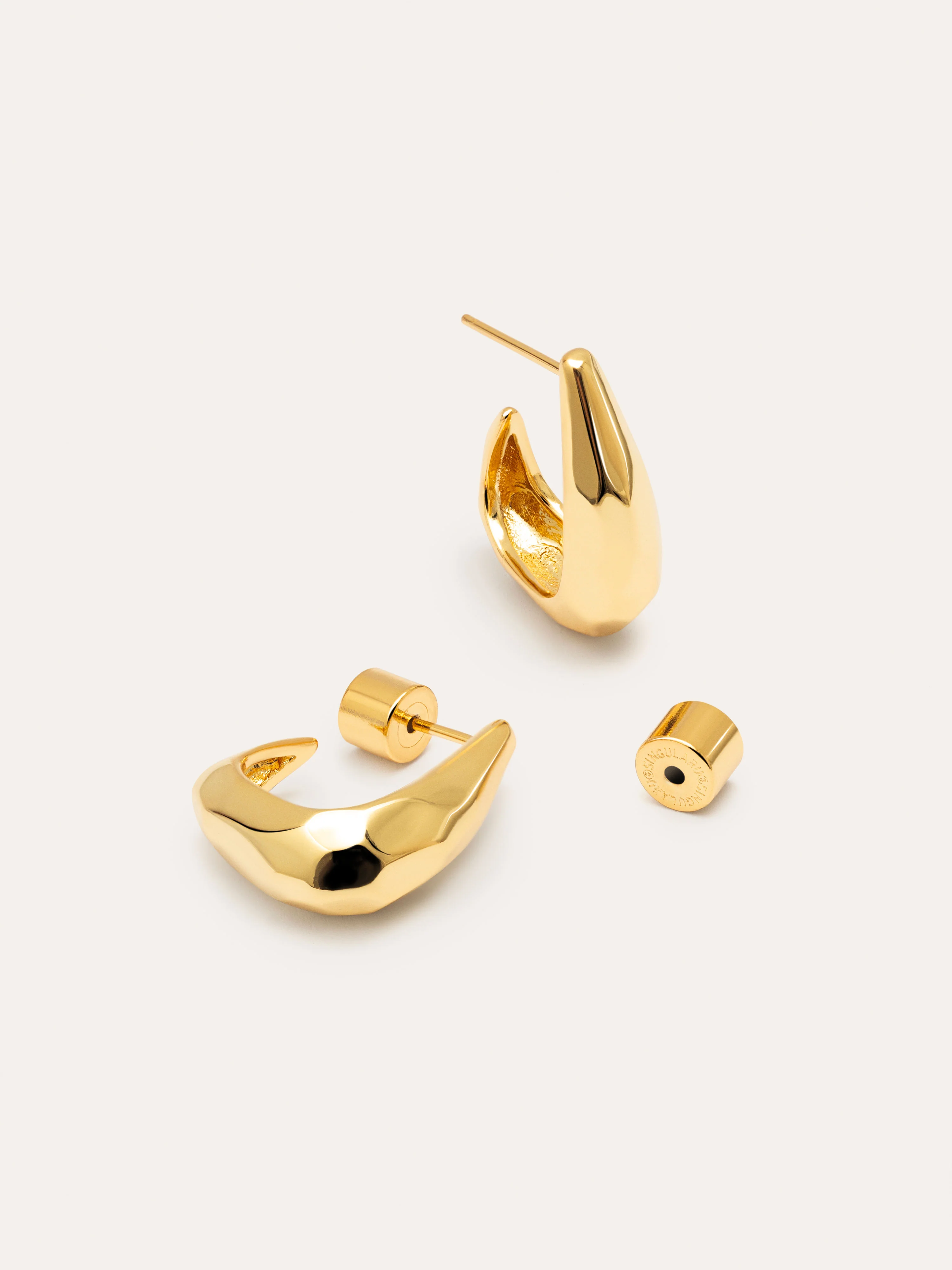 Pendientes Aro Espresso Baño Oro - Image 3