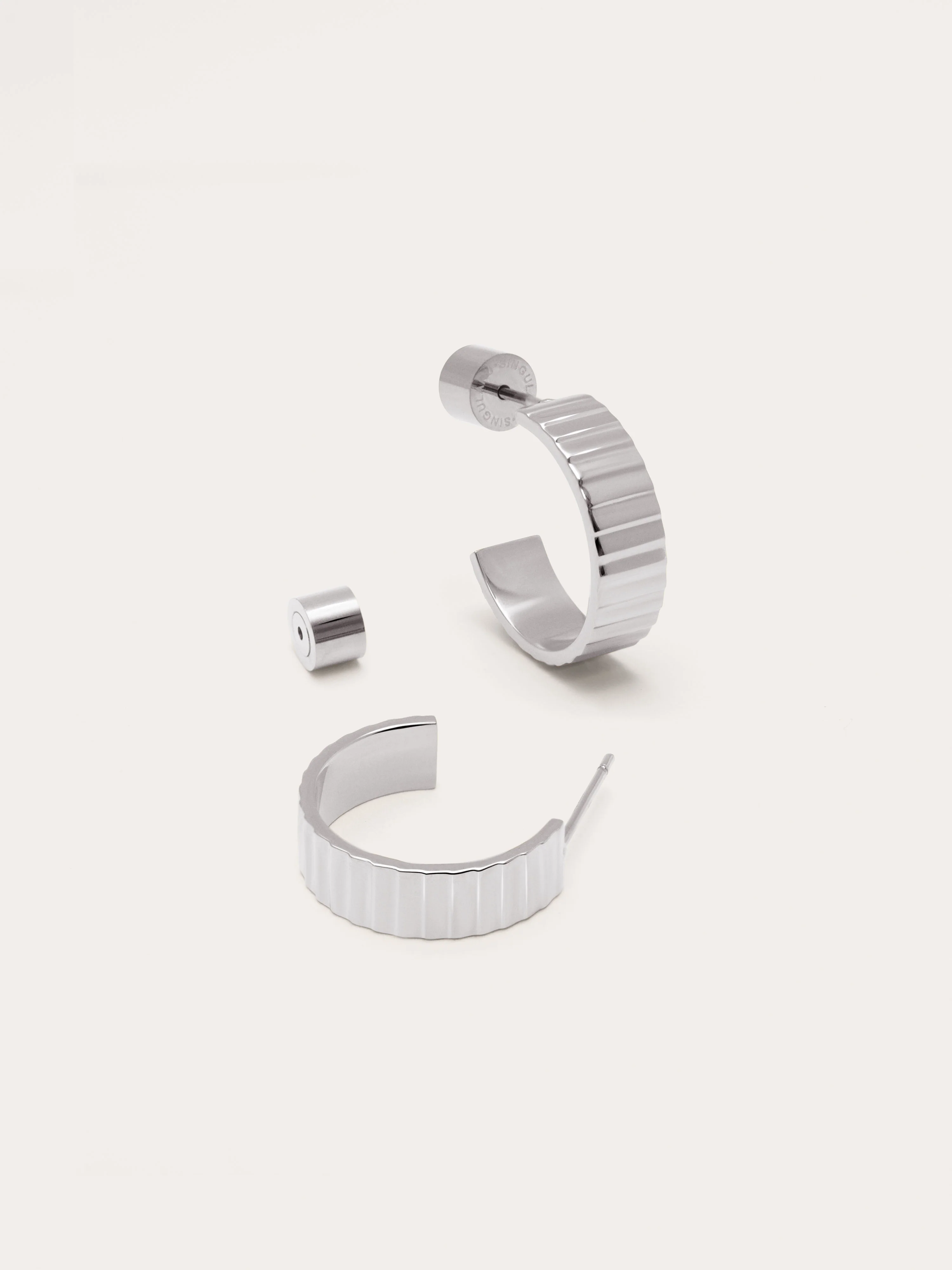 Pendientes Aro Gear Acero - Image 3