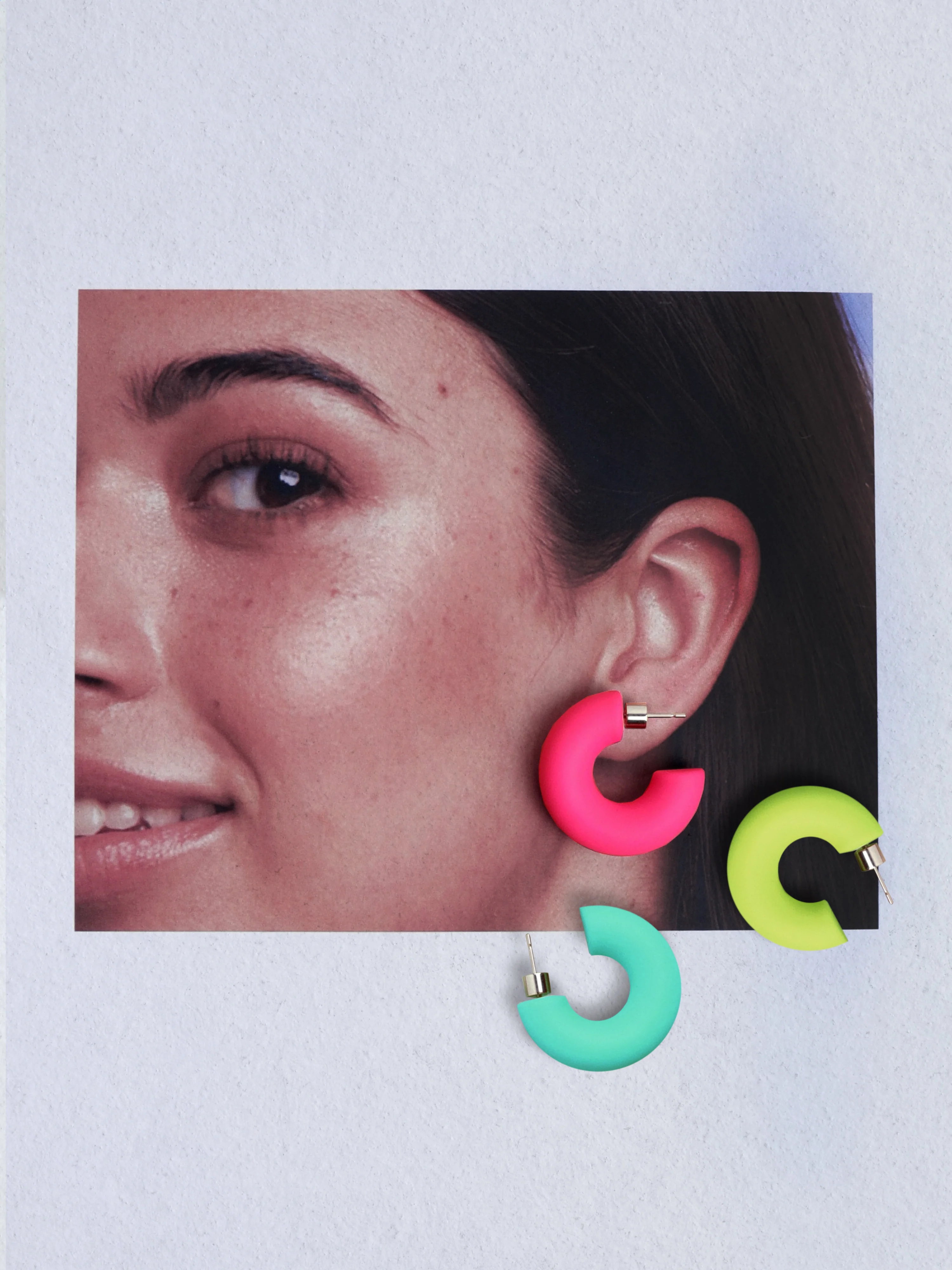 Pendientes Aro Gummy Turquesa Acero - Image 5