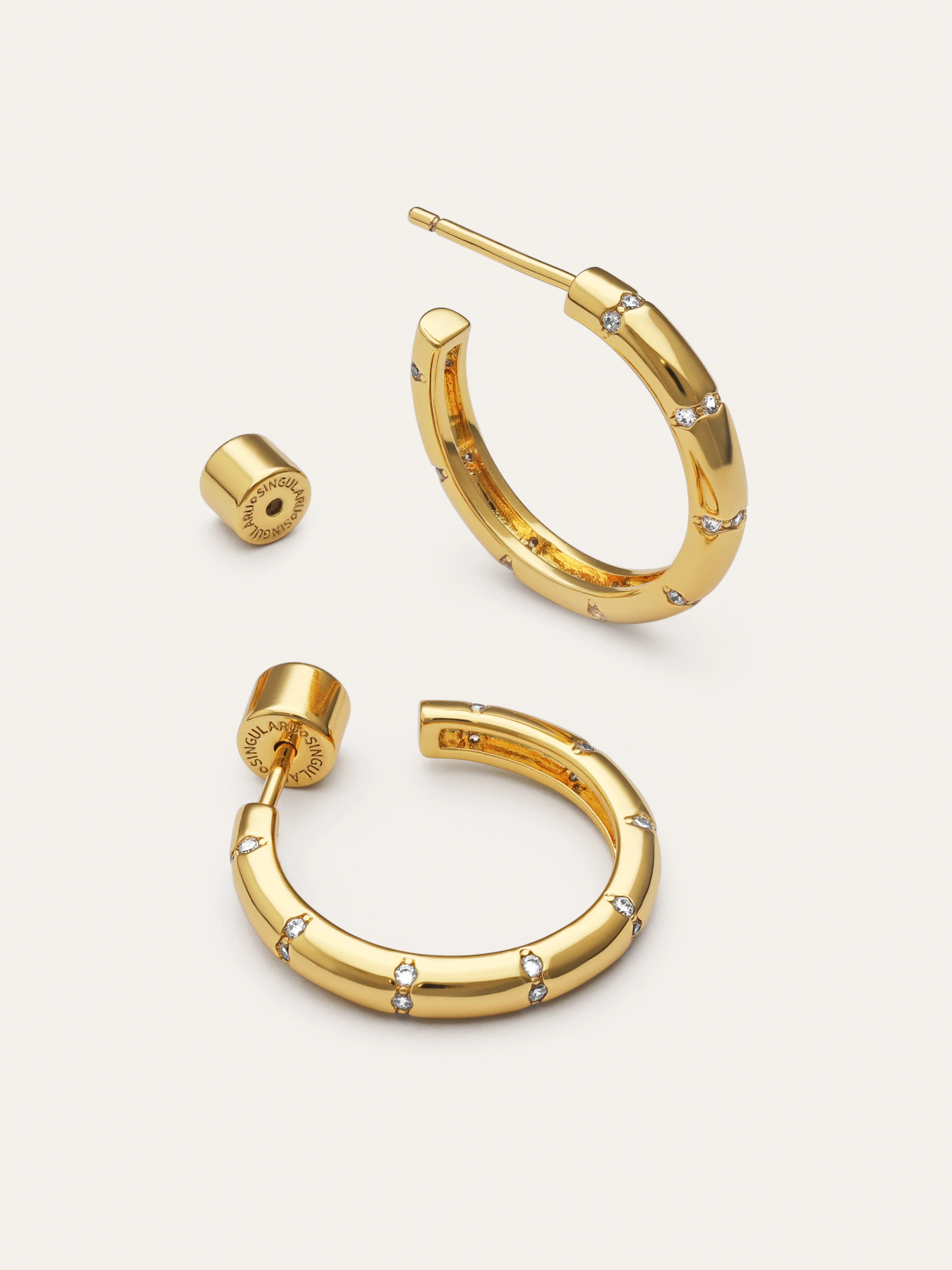 Pendientes Aro Starla Sparks M Baño Oro - Image 3