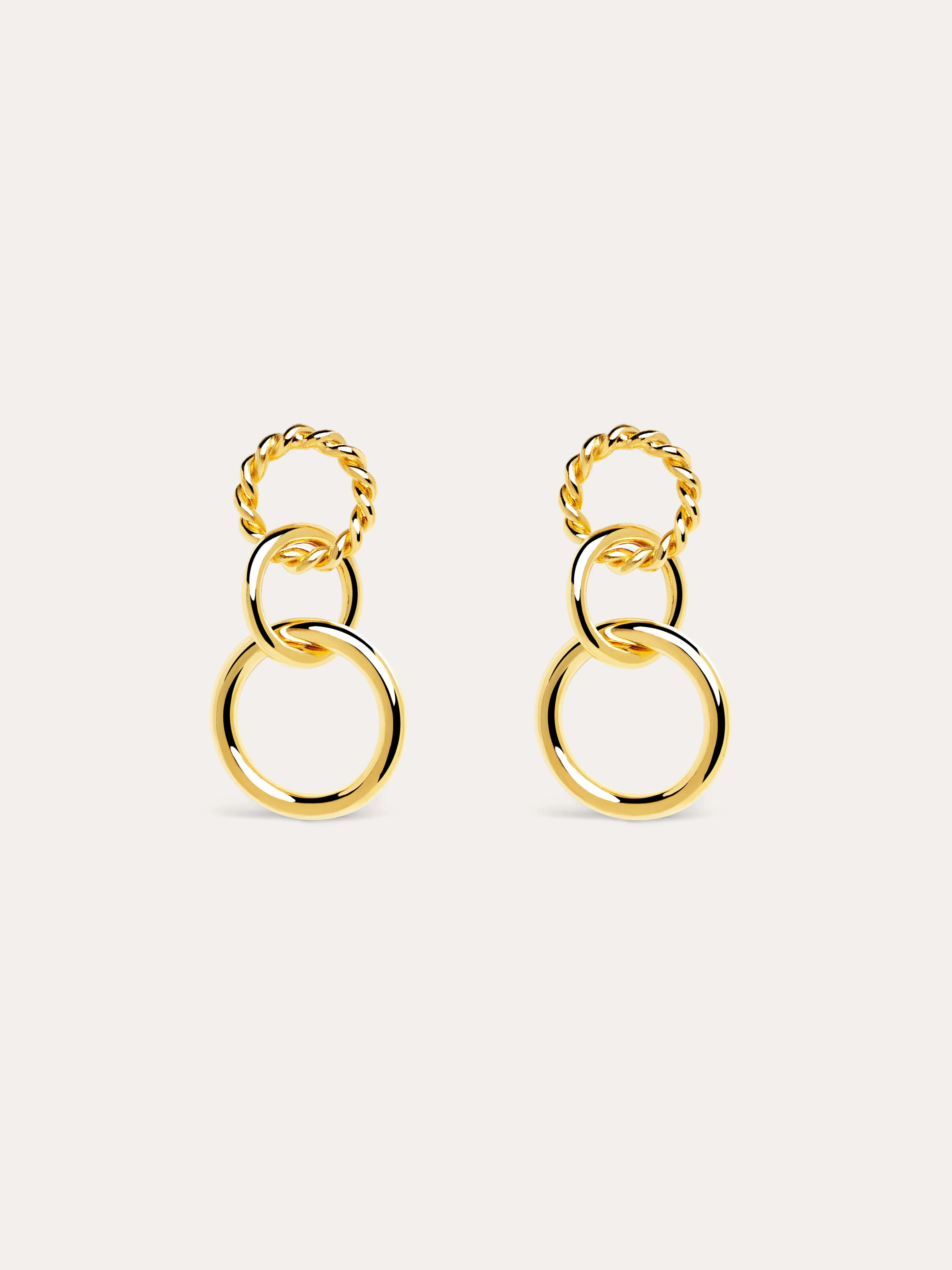 Pendientes Circles Twist Baño Oro
