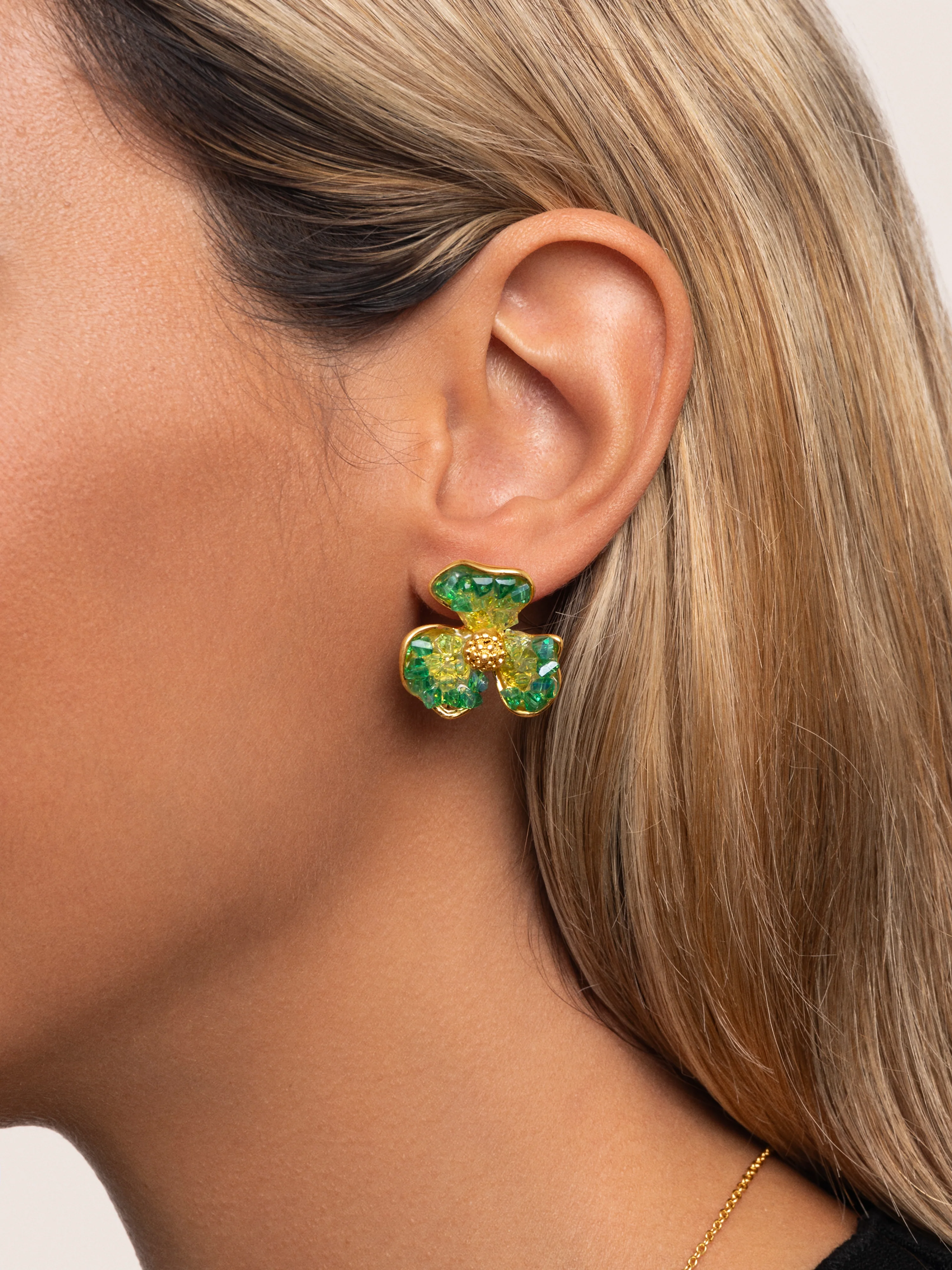 Pendientes Clover Baño Oro - Image 2