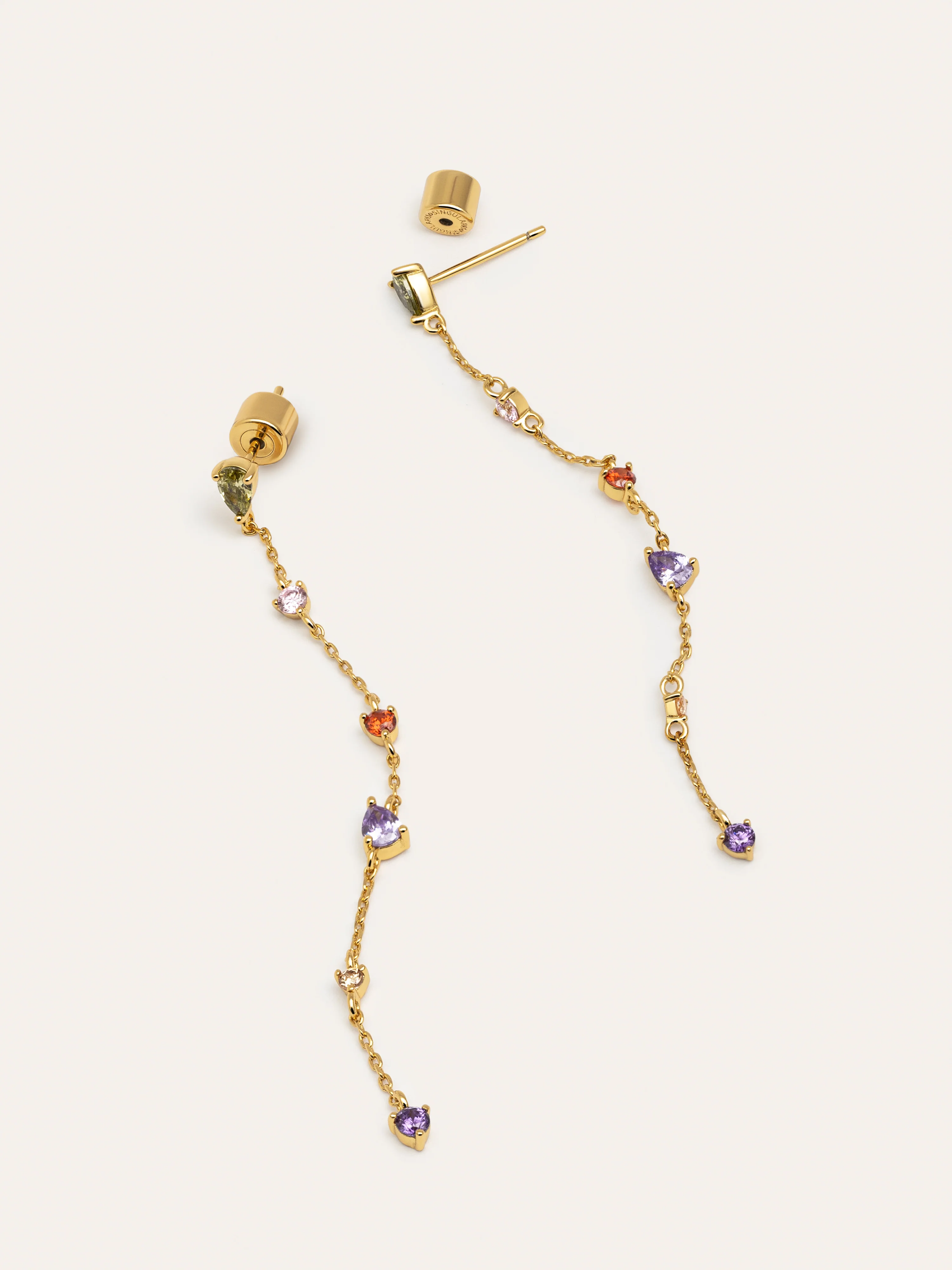 Pendientes Drop Glam Baño Oro - Image 3