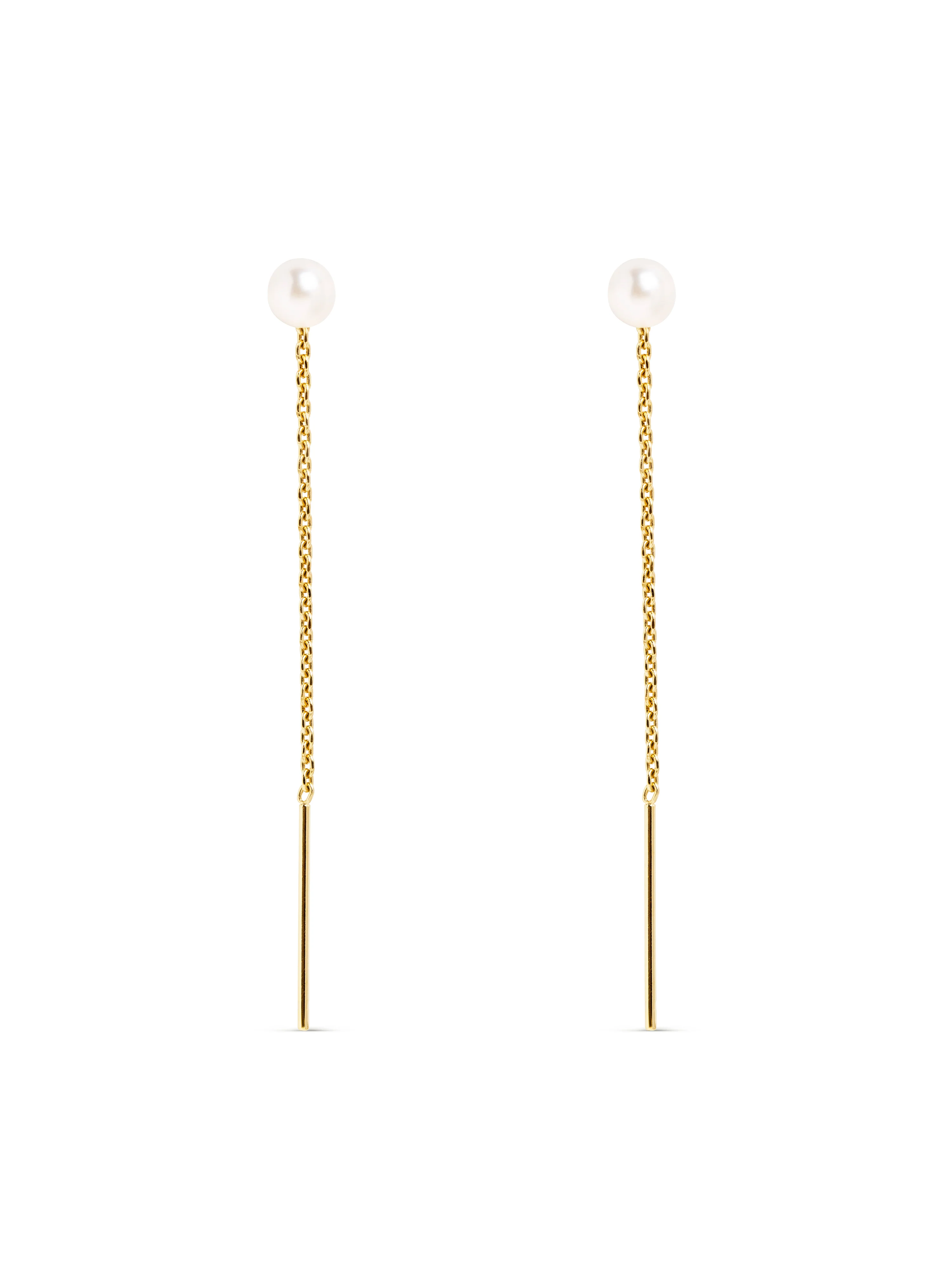 Pendientes Falling Pearl Plata Baño Oro - Image 3