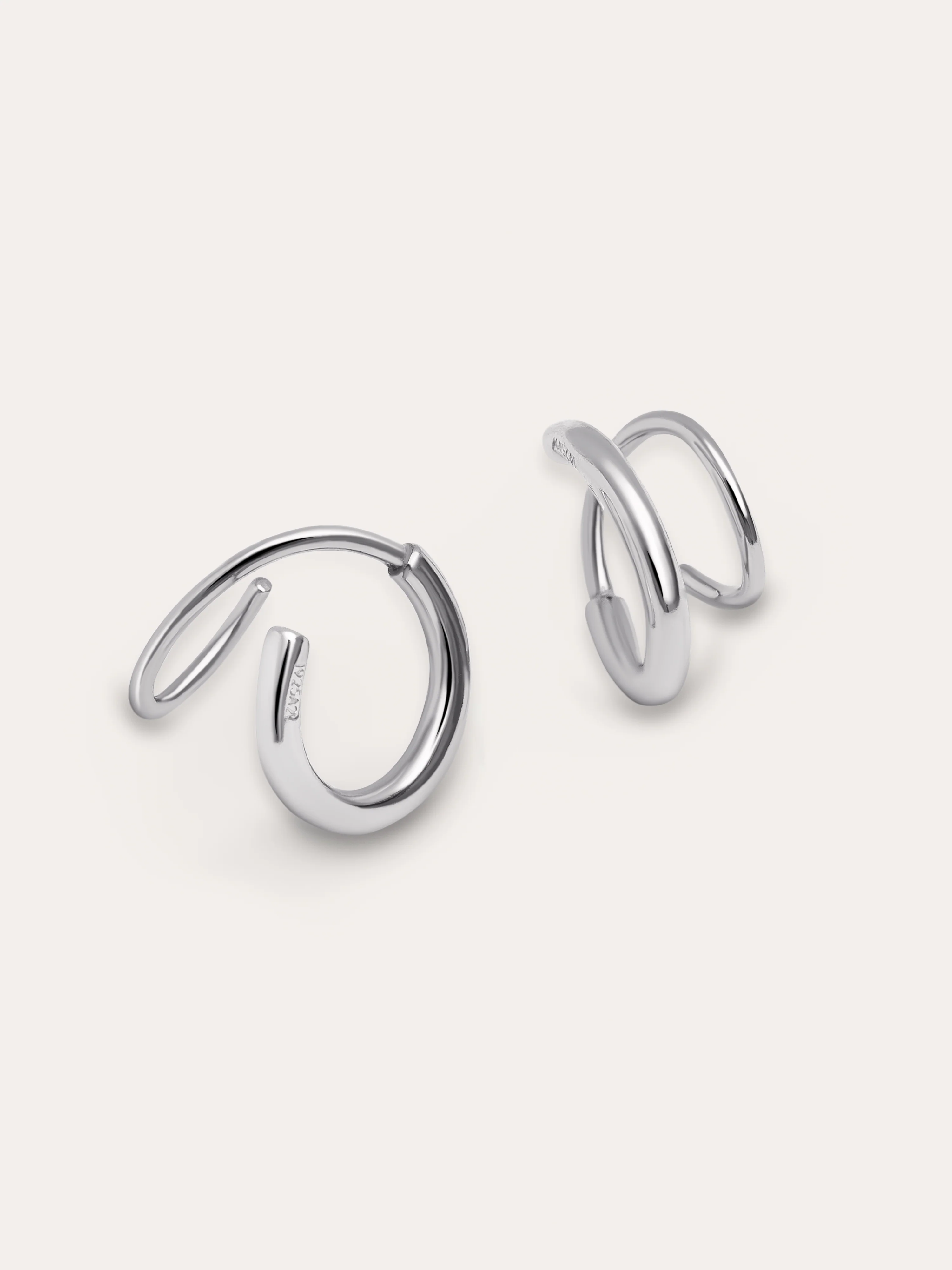 Pendientes Gota Spiral Plata - Image 3