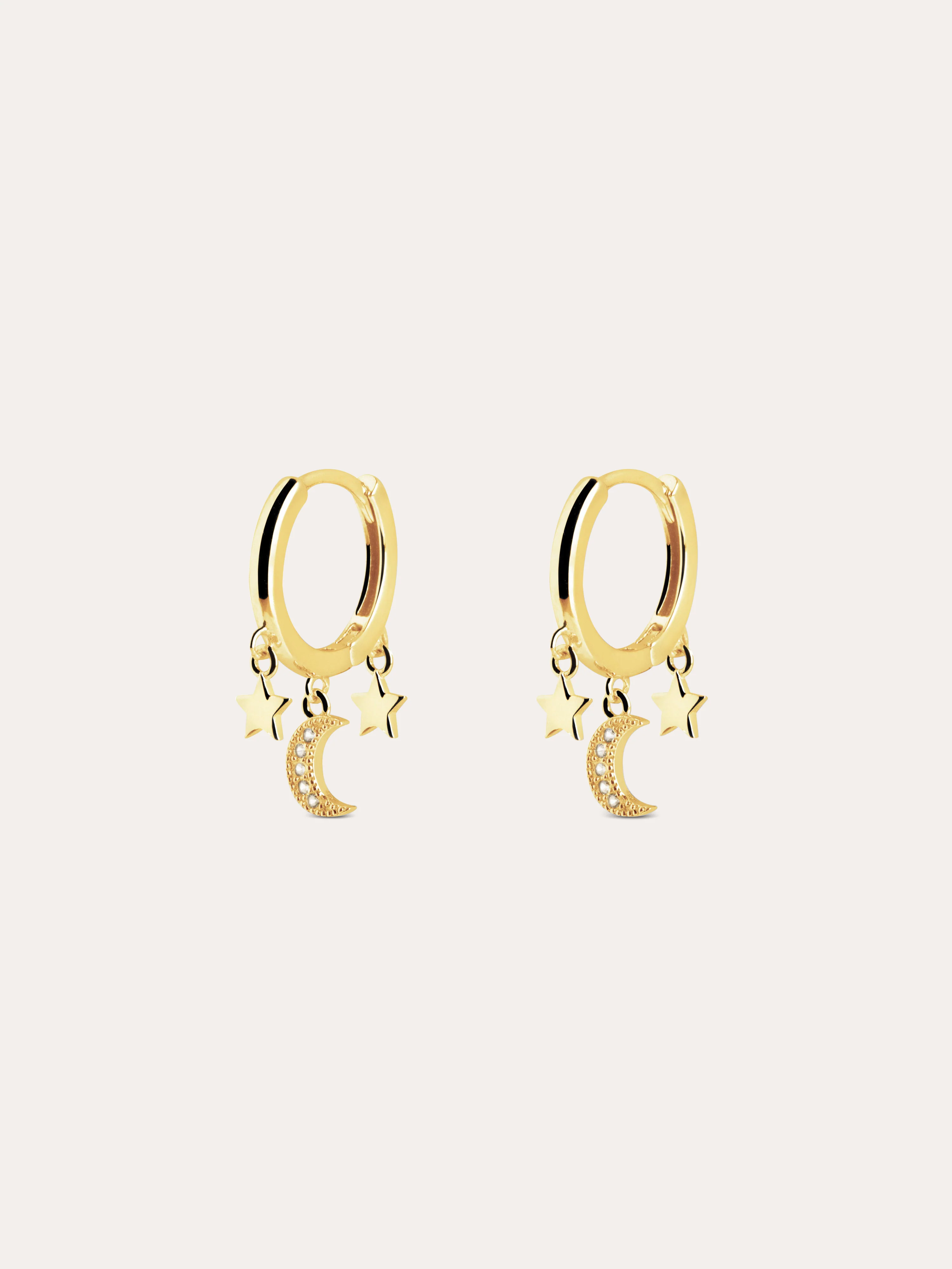 Pendientes Midnight Sky Plata Baño Oro