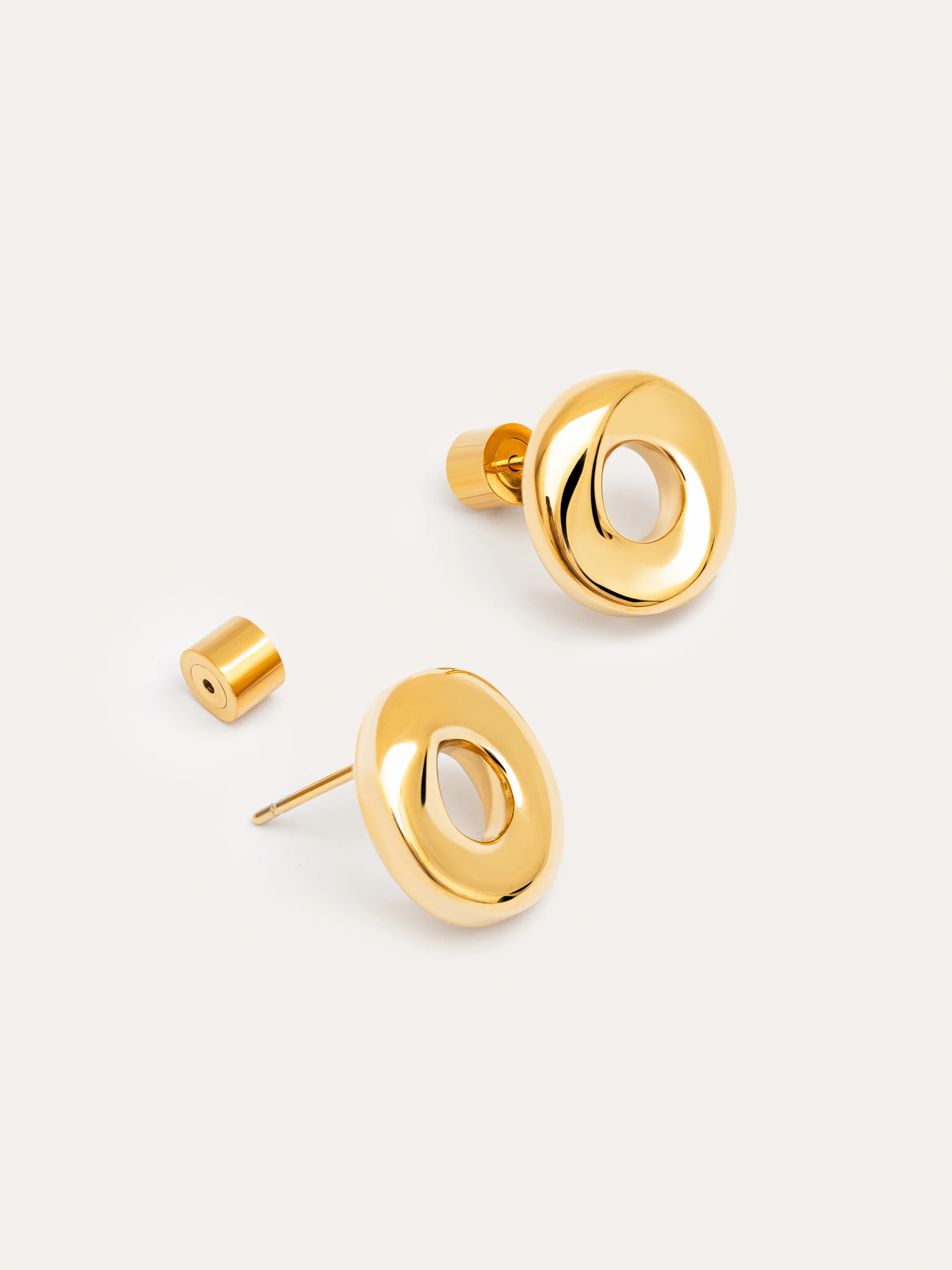 Pendientes Órbita Acero Baño Oro - Image 3