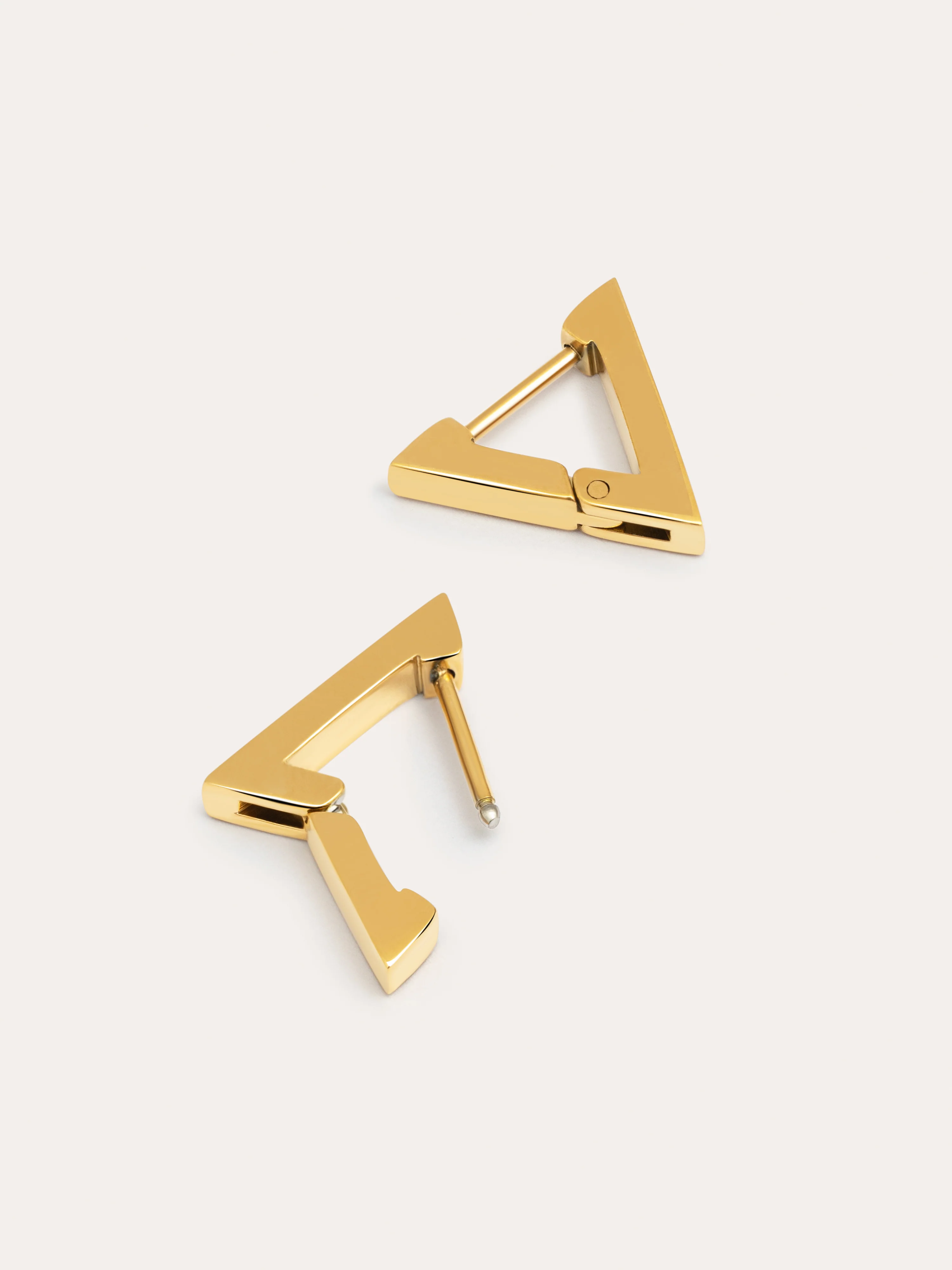 Pendientes Pirámide Acero Baño Oro - Image 3
