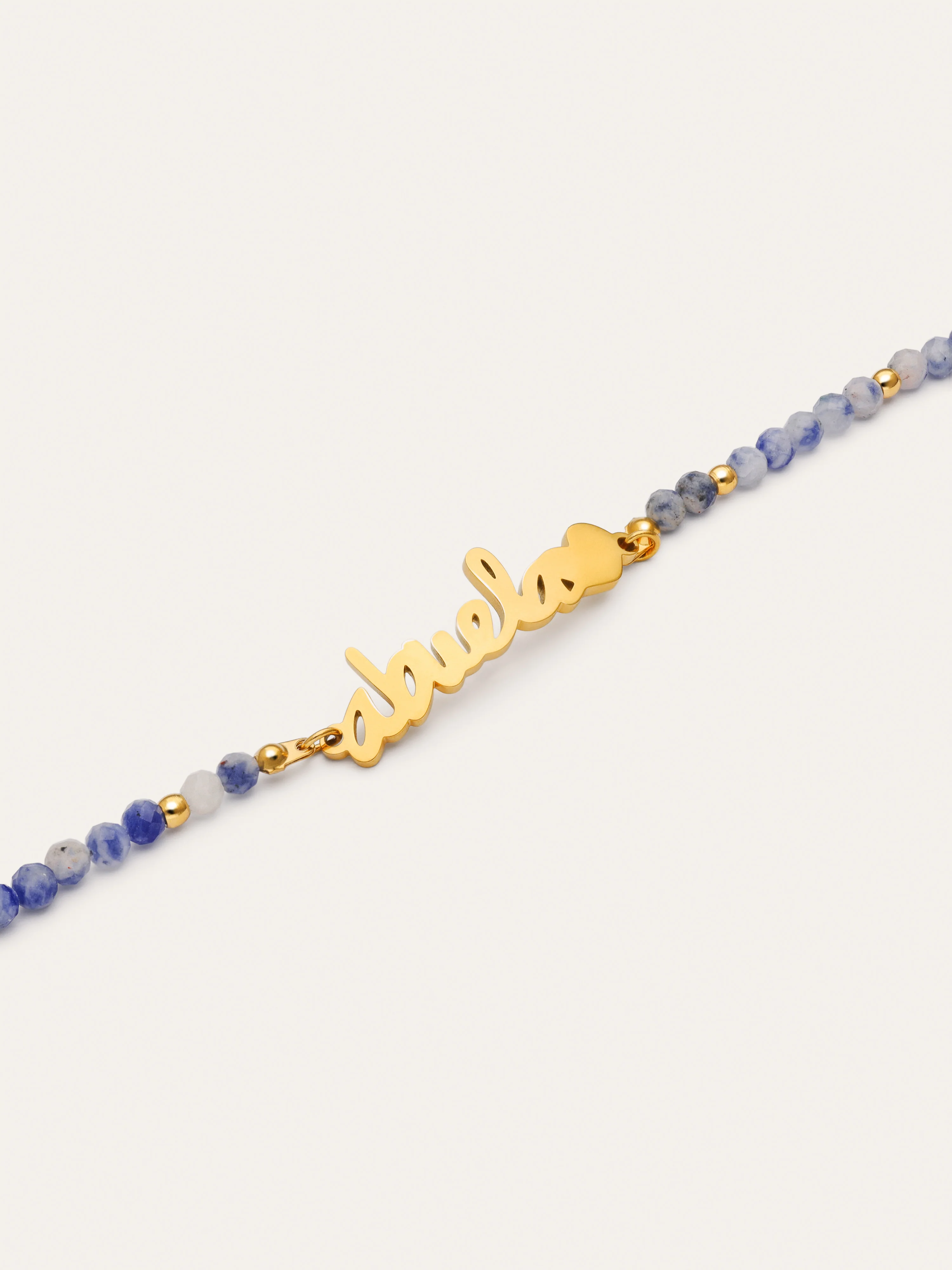 Pulsera Abuela Heart Cianita Acero Baño Oro - Image 3
