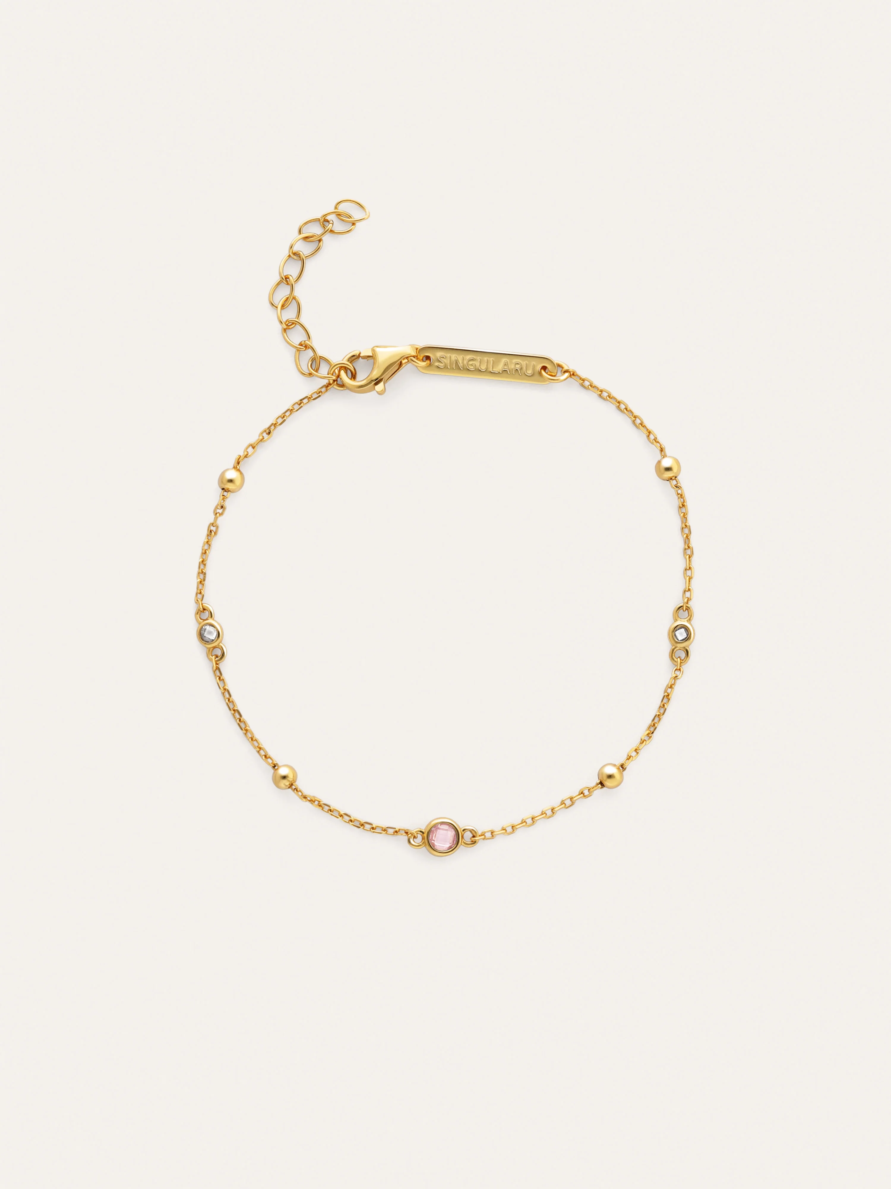 Pulsera Birthstone Plata Baño Oro - Image 15