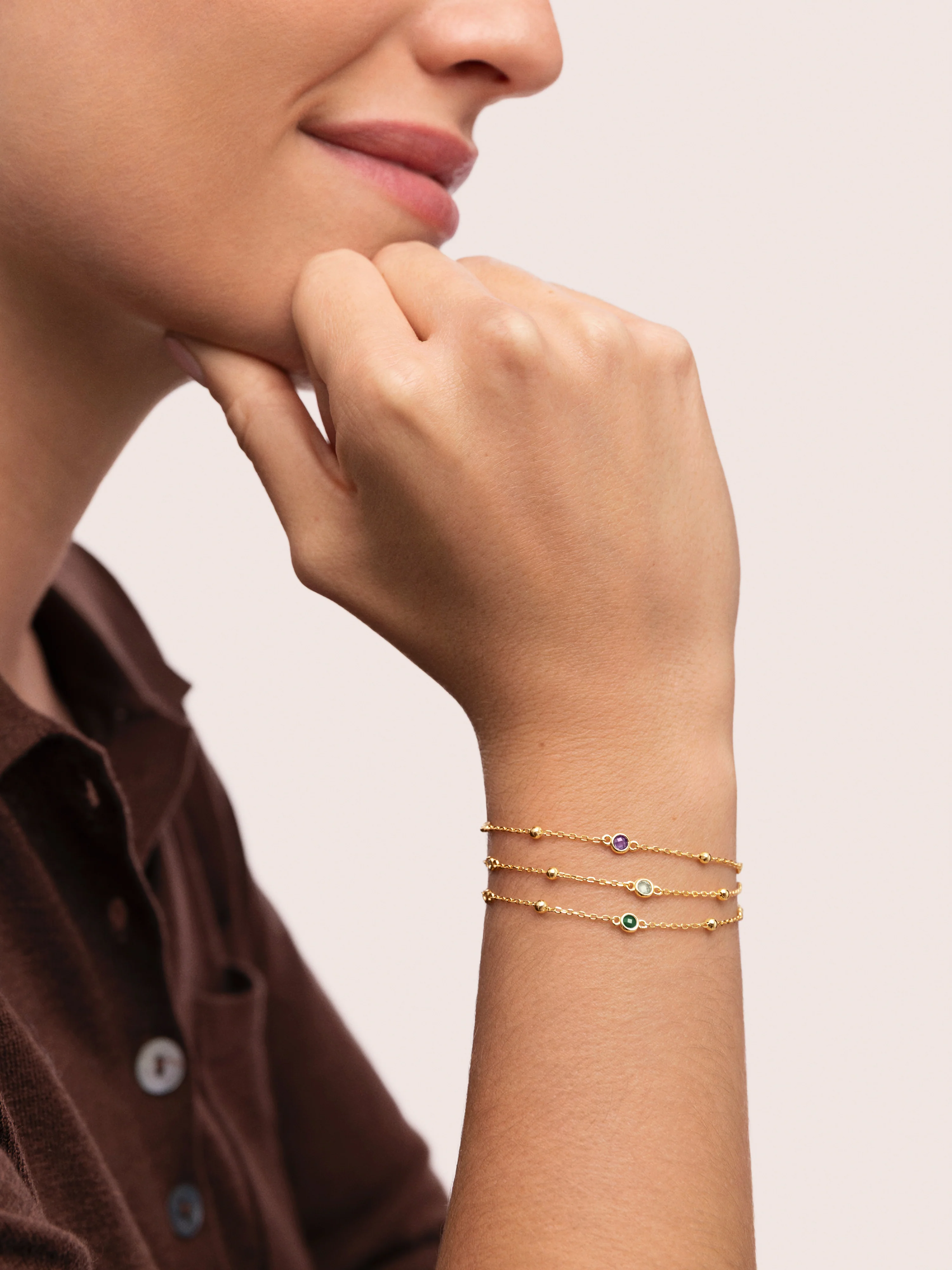 Pulsera Birthstone Plata Baño Oro - Image 4