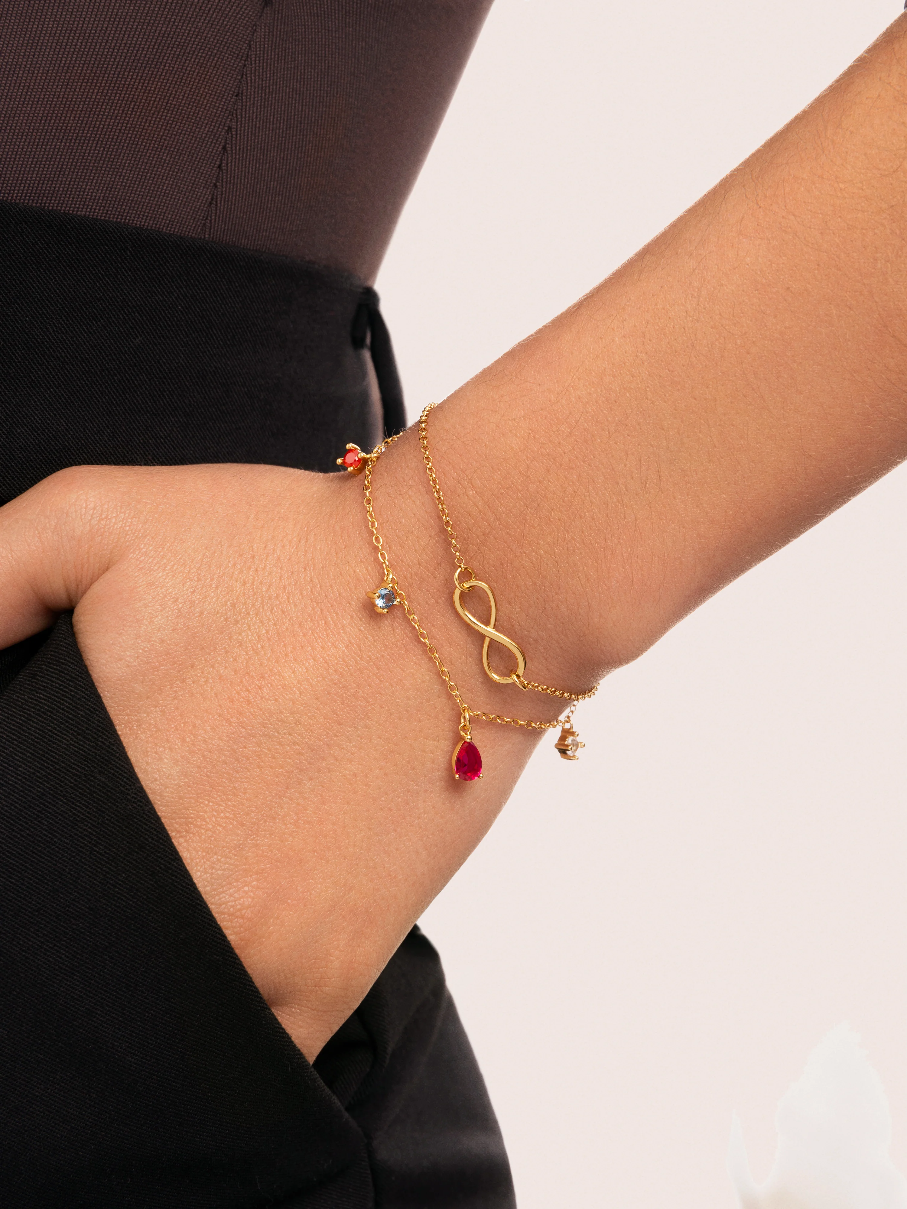 Pulsera Cascade Colors Plata Baño Oro - Image 4