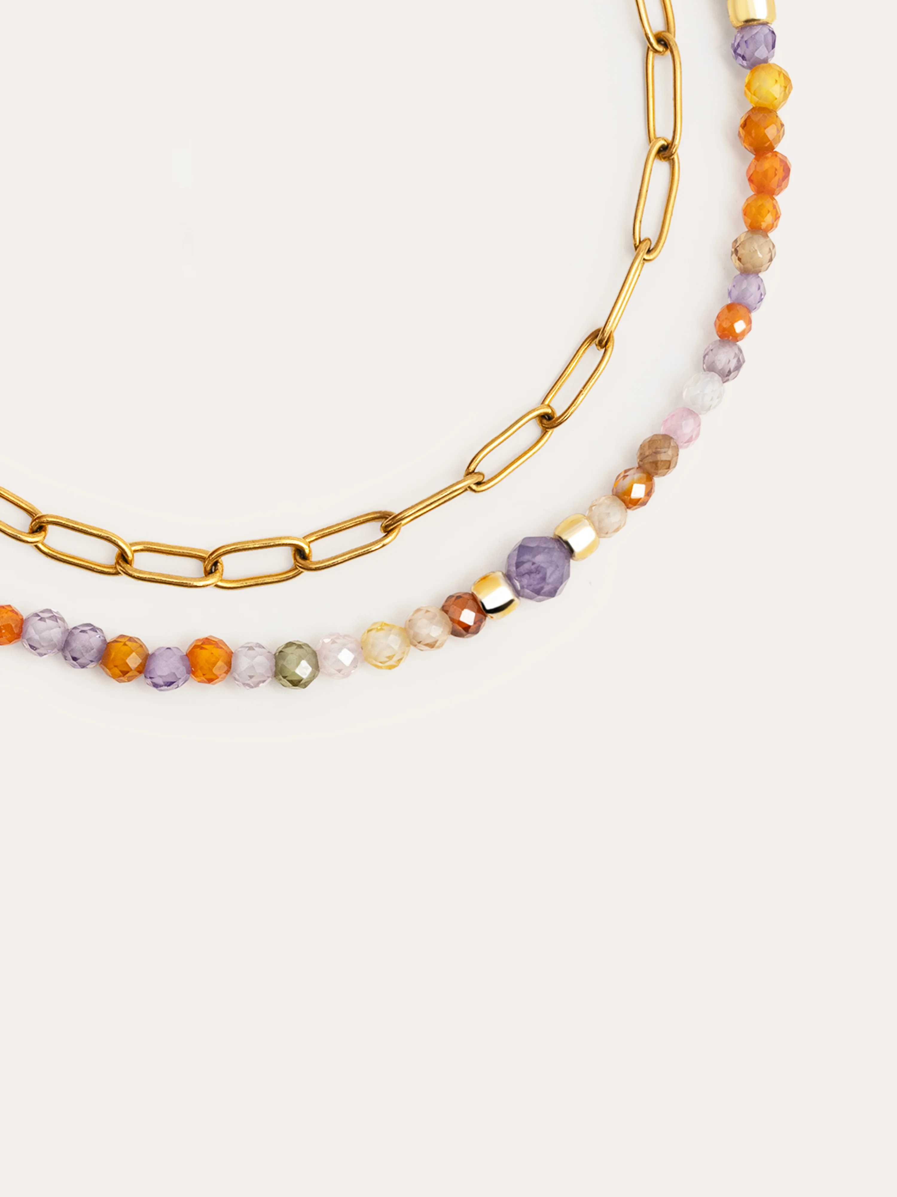 Pulsera Double Crystal Summer Acero Baño Oro - Image 3