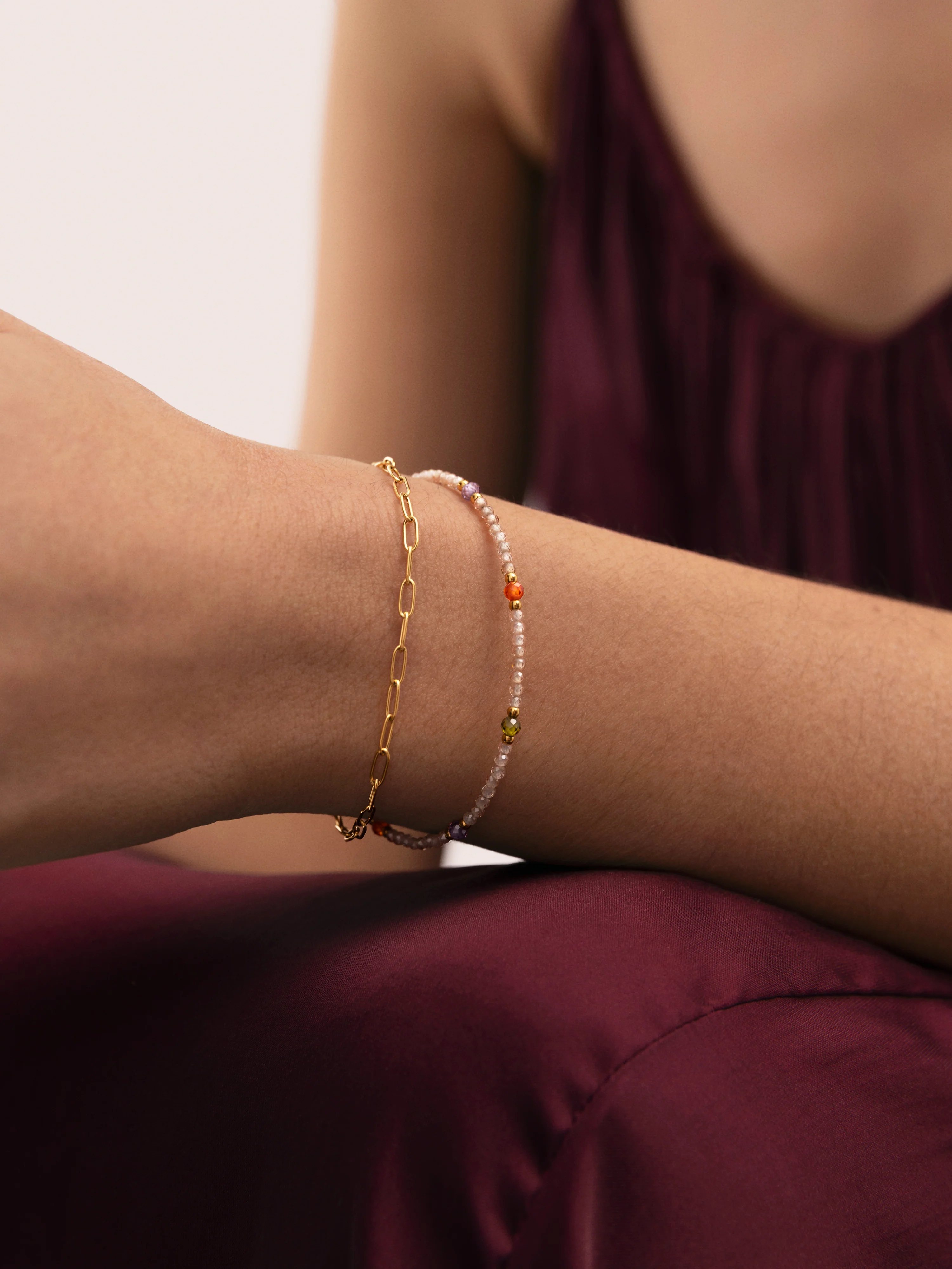 Pulsera Double Glam Acero Baño Oro - Image 4