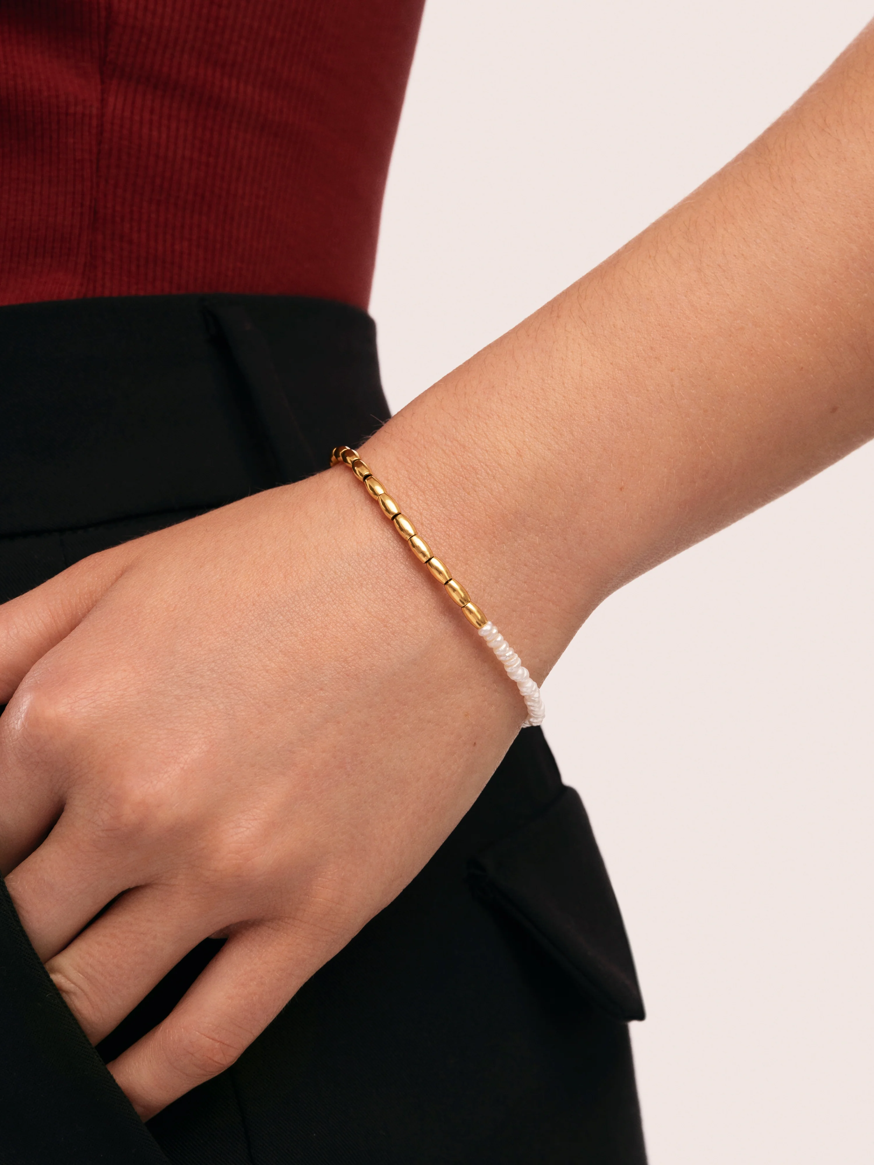 Pulsera New Pearl Acero Baño Oro - Image 2