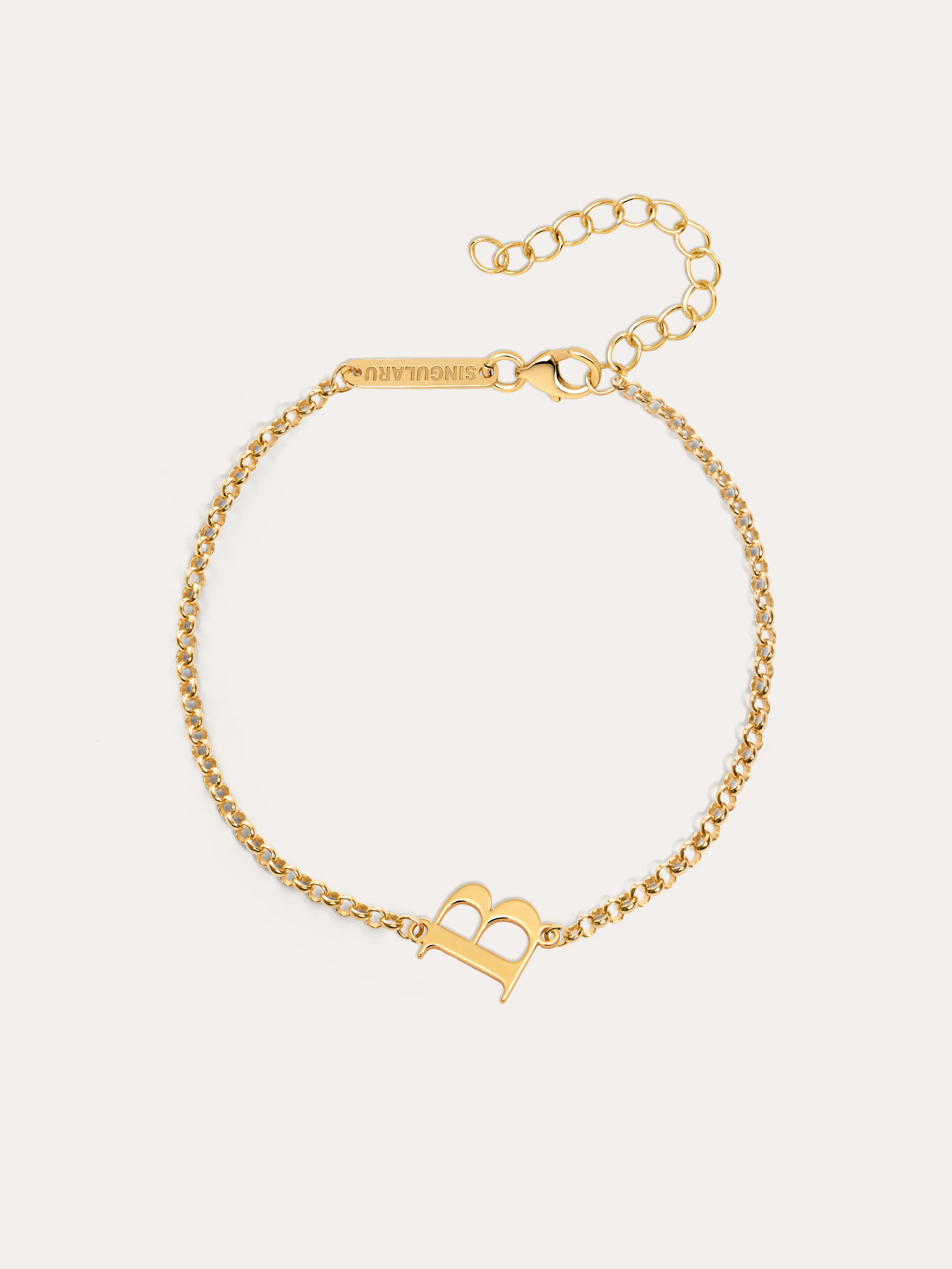 Pulsera Single Letter Plata Baño Oro - Image 13