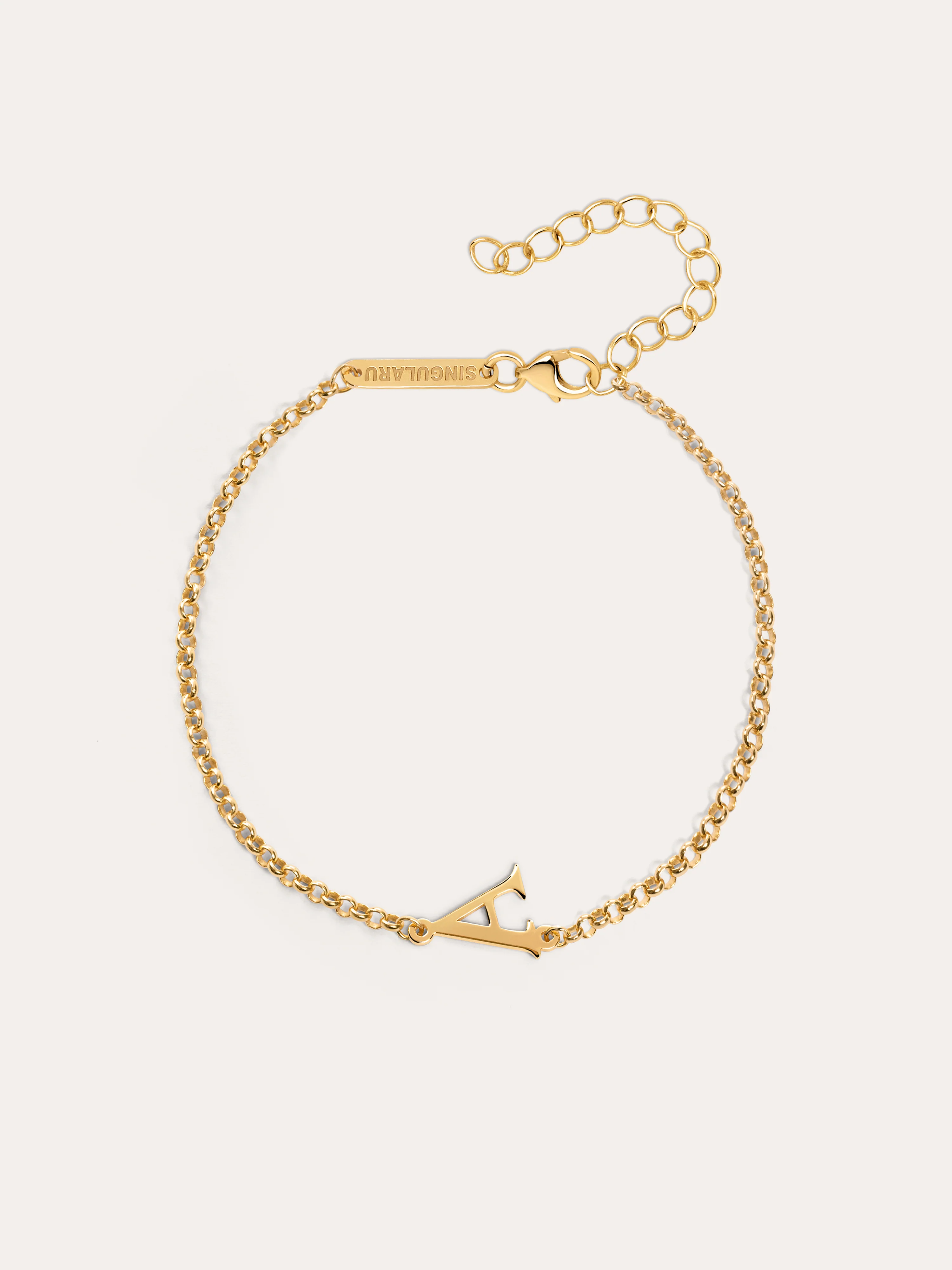 Pulsera Single Letter Plata Baño Oro - Image 21